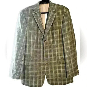 Hugo Boss Virgin Wool & Linen Blend Jacket Size 44L Gray